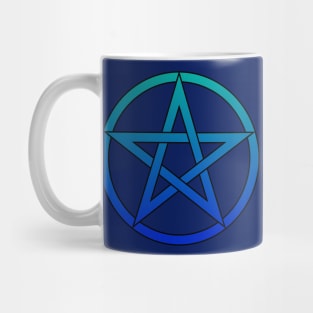 Pentagram Teal to Blue ombre Mug